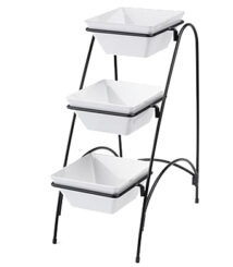 square dish for buffet 3 tier