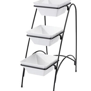 square dish for buffet 3 tier