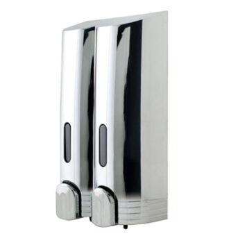 double soap dispenser chrome untuk hotel