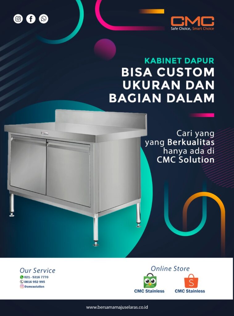 Kitchen Kabinet Stainless Steel 304 Hotel, Restoran dan Rumah Sakit