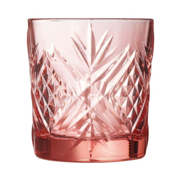 gelas kaca warna pink untuk bar hotel