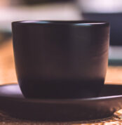 cup saucer black hotel