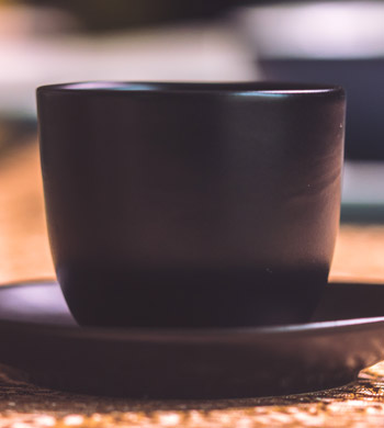 cup saucer black hotel