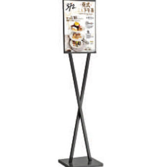 Standing banner menu makanan di restoran cafe dan hotel