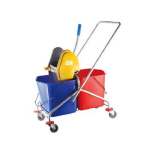 DOUBLE BUCKET MOP TROLLEY-SIDE PRESS