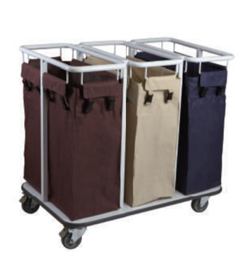 laundry carts triple bag