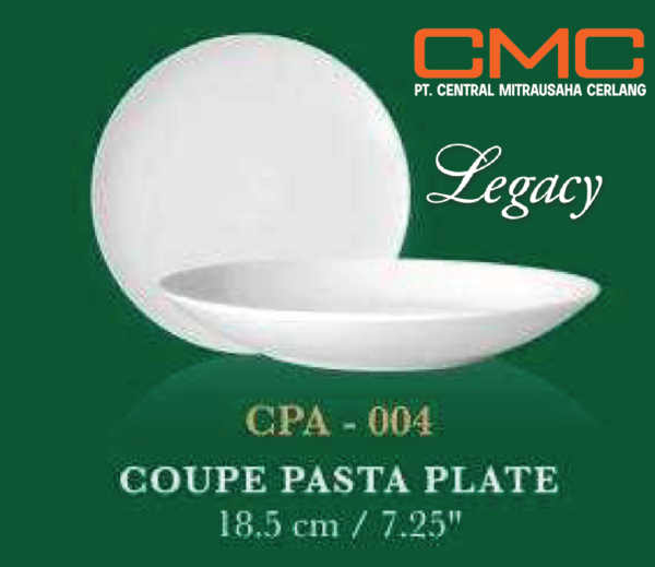 piring putih pasta yang bagus ukuran 18.5cm