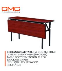Meja kayu double fold untuk meeting room hotel
