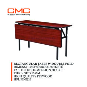 Meja kayu double fold untuk meeting room hotel