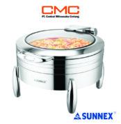 Round Chafing Dish Kaca Atas stainless