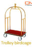 jual troli sangkar burung warna gold untuk lobby hotel