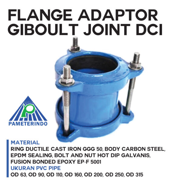 jual flange adaptor giboult joint ductile cast iron untuk pipa PVC