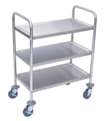 trolley makanan stainless 3 tingkat / troli makanan