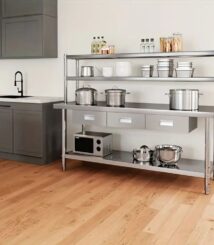 Kitchen Table Stainless With Drawer dan overshelf
