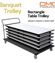 Rectangle Table Trolley | Troli Meja Lipat Hotel