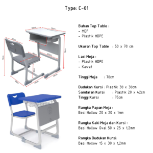 jual set meja dan kursi sekolah