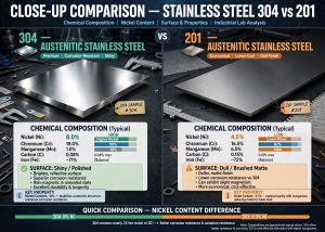 perbedaan stainless 304 dan 201