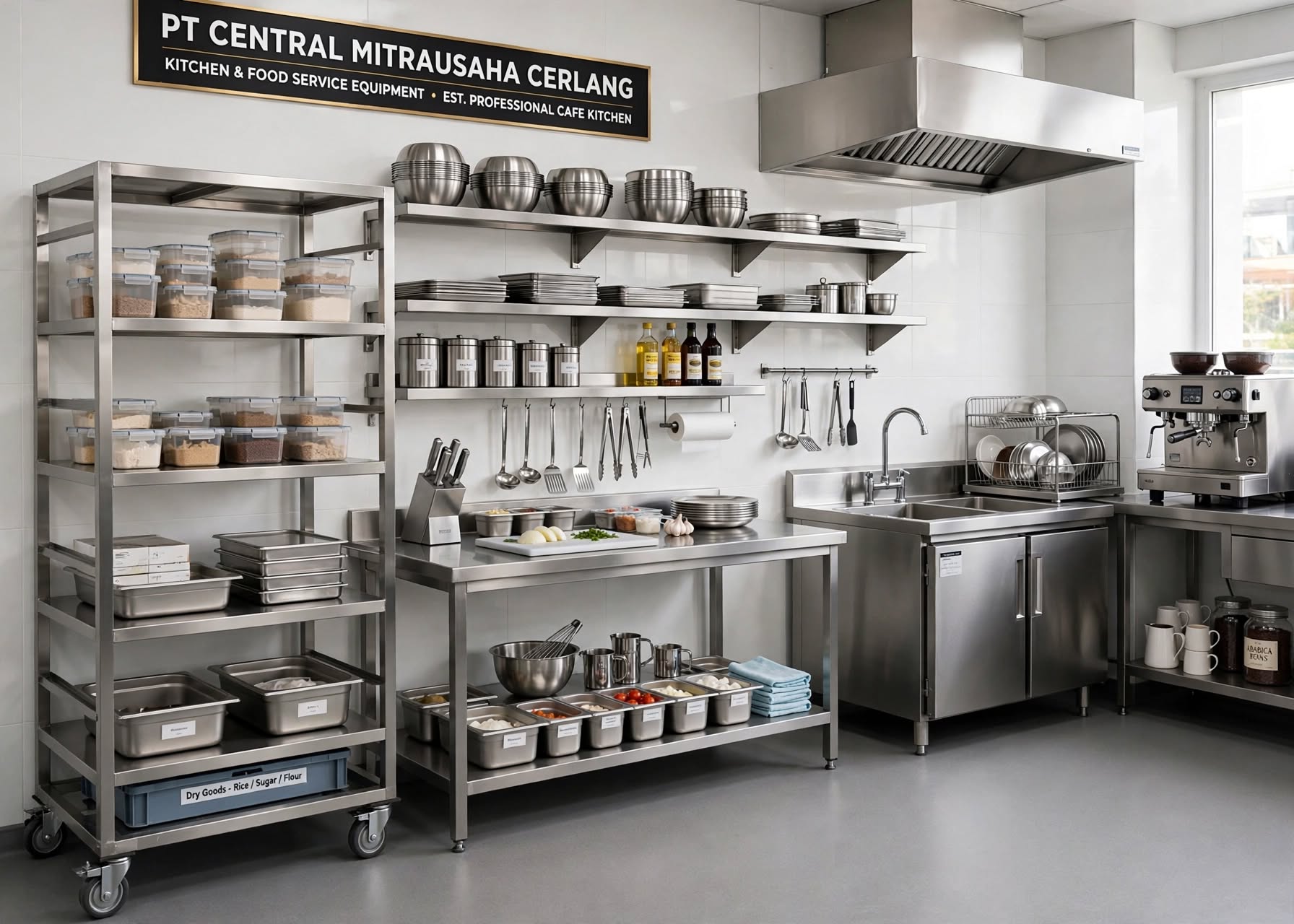 ukuran meja stainless untuk cafe