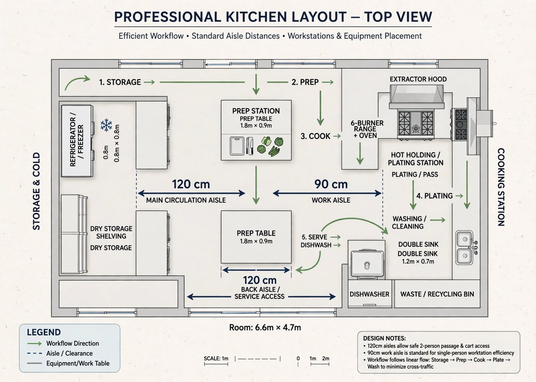 ukuran meja stainless untuk dapur profesional